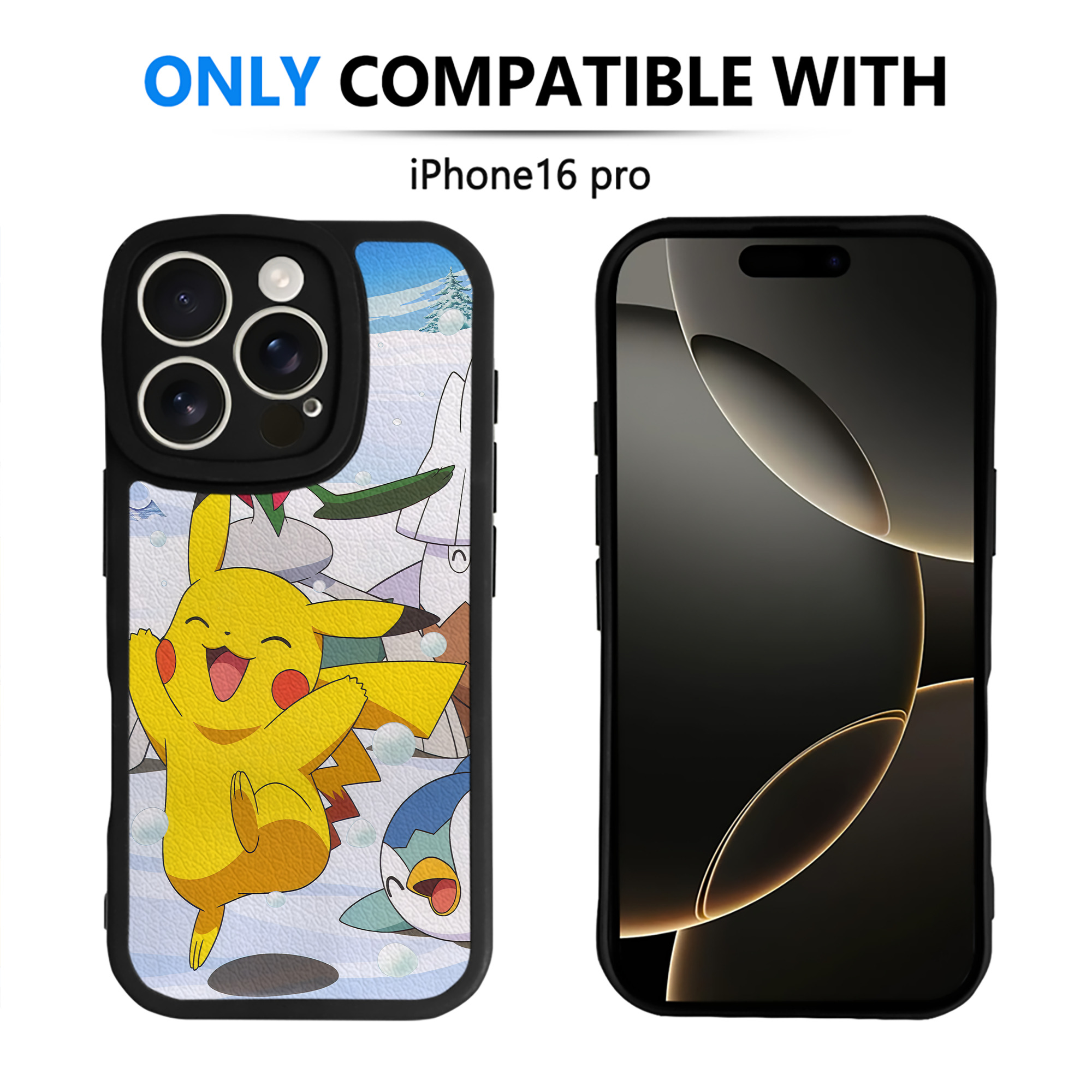 （画像用） ポケットモンスター Pokémon 【iPhone 16シリーズ対応】シリコンスマホケース（レザー調） 材質：シリコン